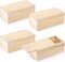 4 Pack Unfinished Wood Storage Box with Slide Lid, Vintage Keepsake Case Cards Container Small Gift Box for Art Hobbies, DIY Craft, Desktop Bead Organizer